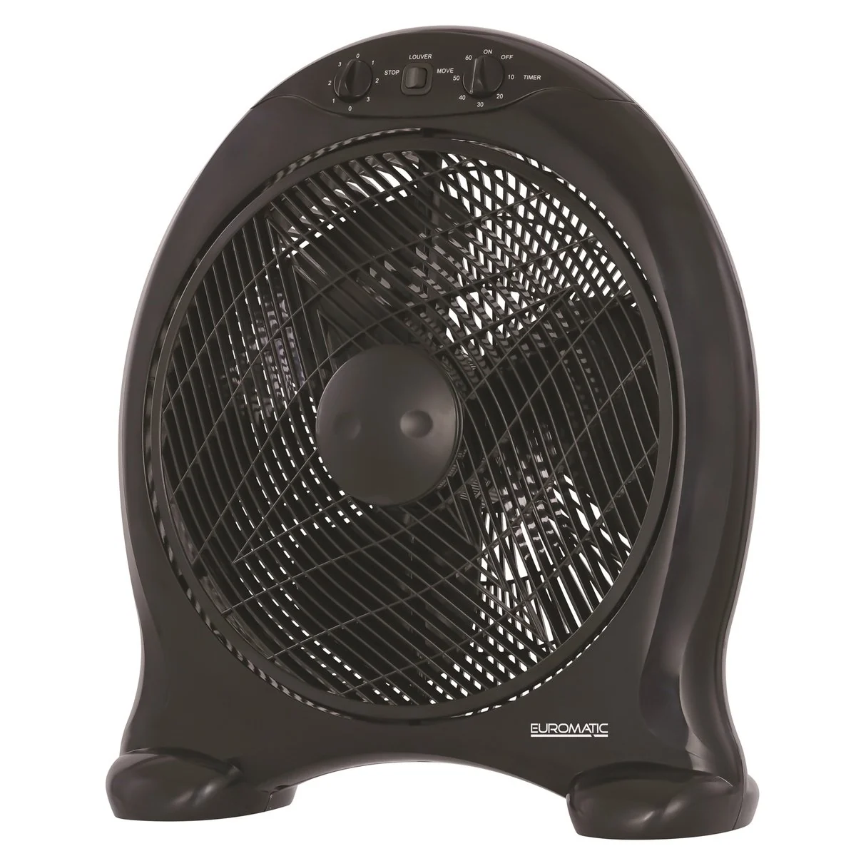 Euromatic Box Fan - 40cm - Black - 3 Speed Settings