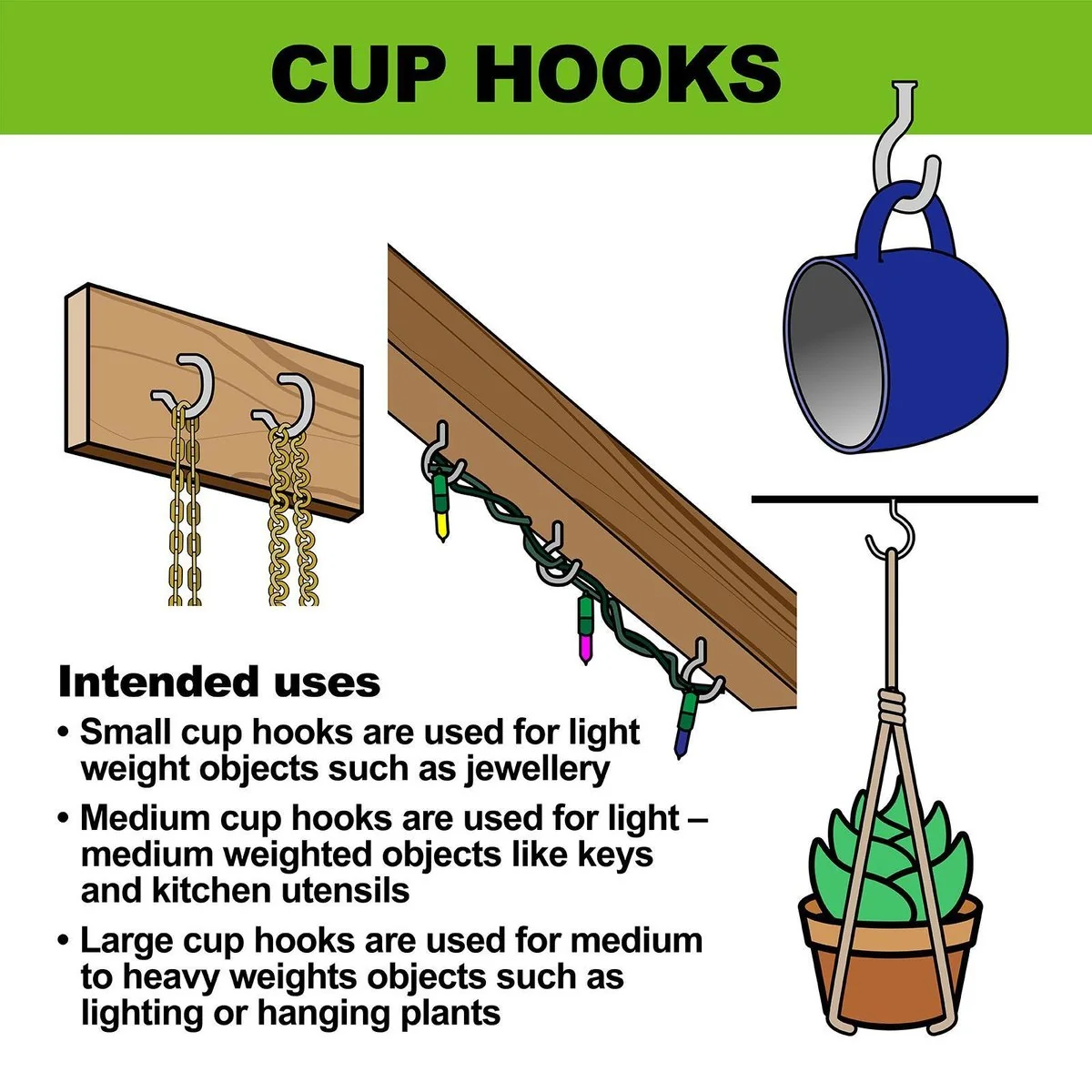 Everhang Cup Hook - 28mm - Zinc Plated - Easy to Install - Image 2