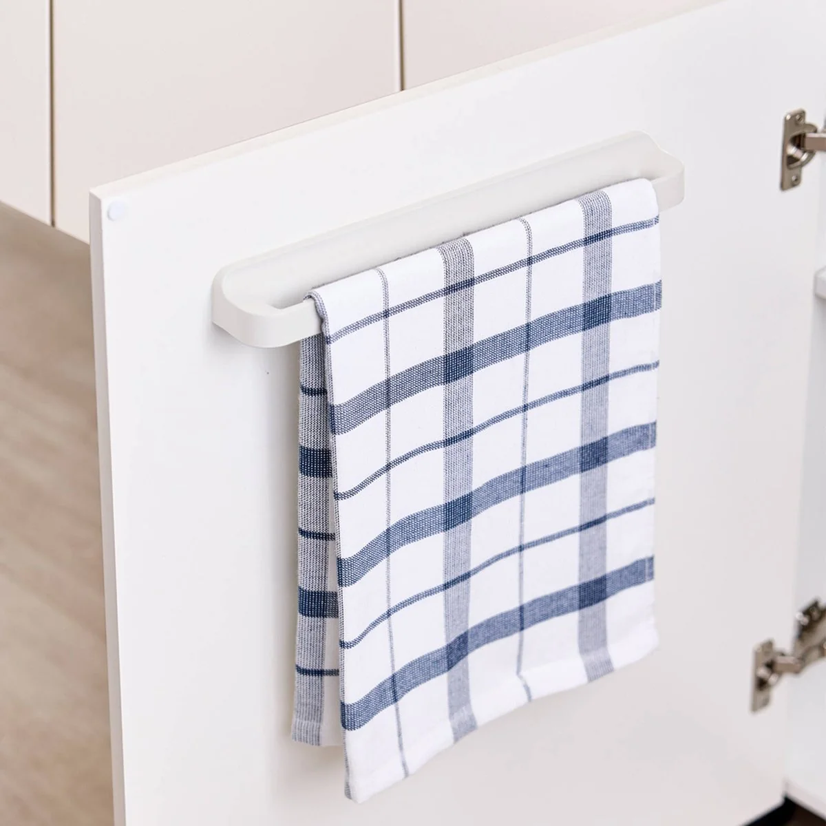 EzyStorage Kitchen Tea Towel Holder - 350mm - Matte White - Easy Installation - Image 5
