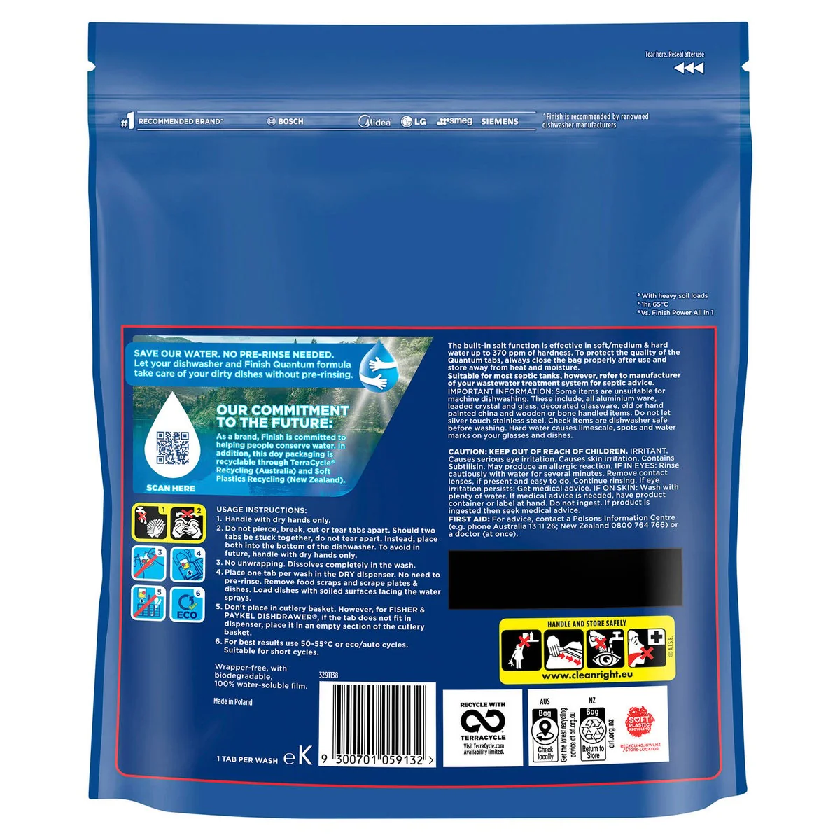 Finish Quantum Lemon Dishwashing Tablets - 50 Pack - Fast-Dissolving - 0.6kg - Image 2