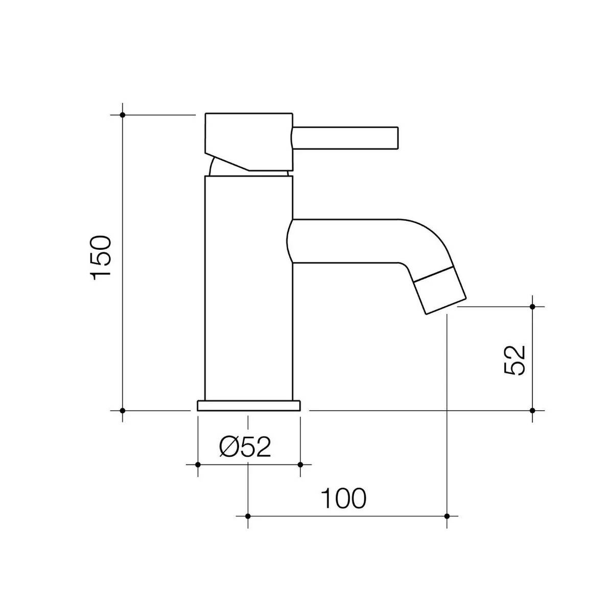 Flexispray Matte Black Basin Mixer - Lead Free - 52mm x 150mm x 135mm - Image 2