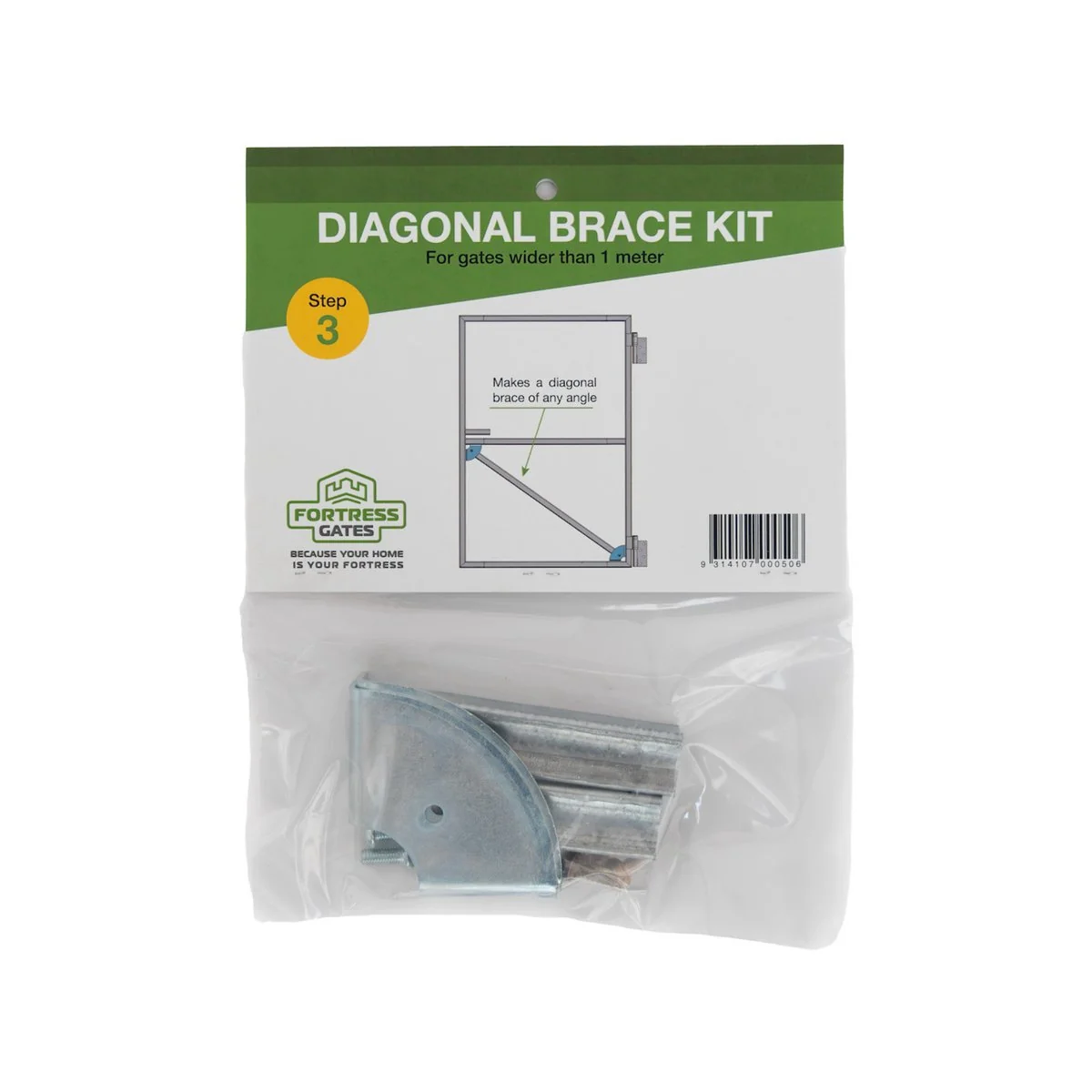 Fortress Gates Diagonal Brace Kit - 1m+ Width - Galvanised Steel - Easy Install - Image 2