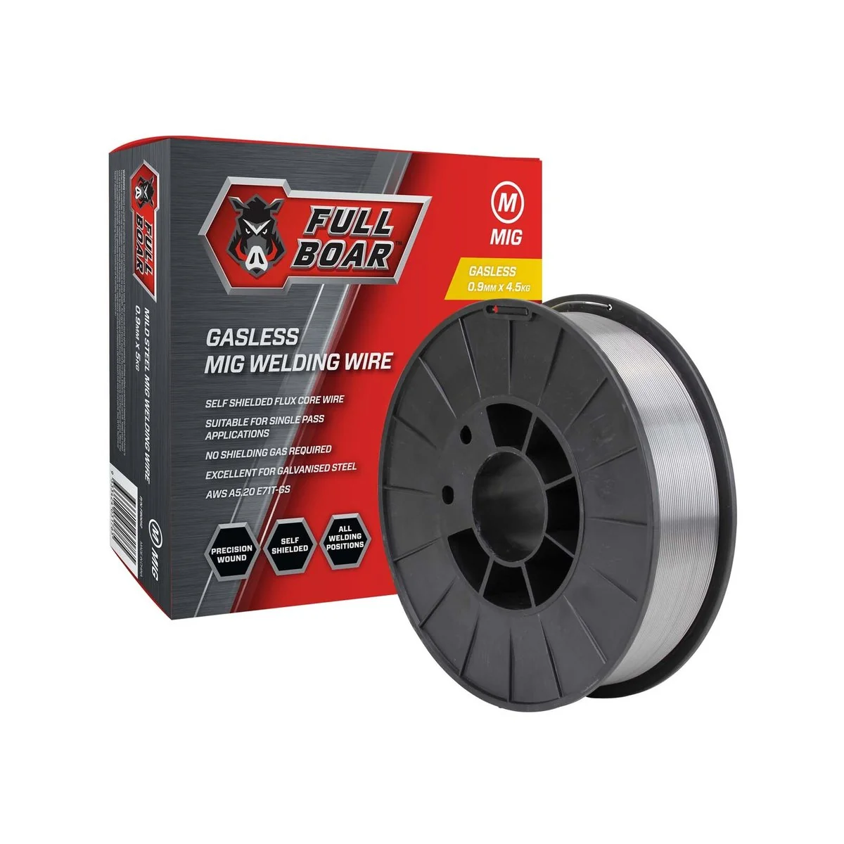 Full Boar Gasless MIG Wire - 0.9mm x 4.5kg - Low Spatter, Easy Slag Removal - Image 2