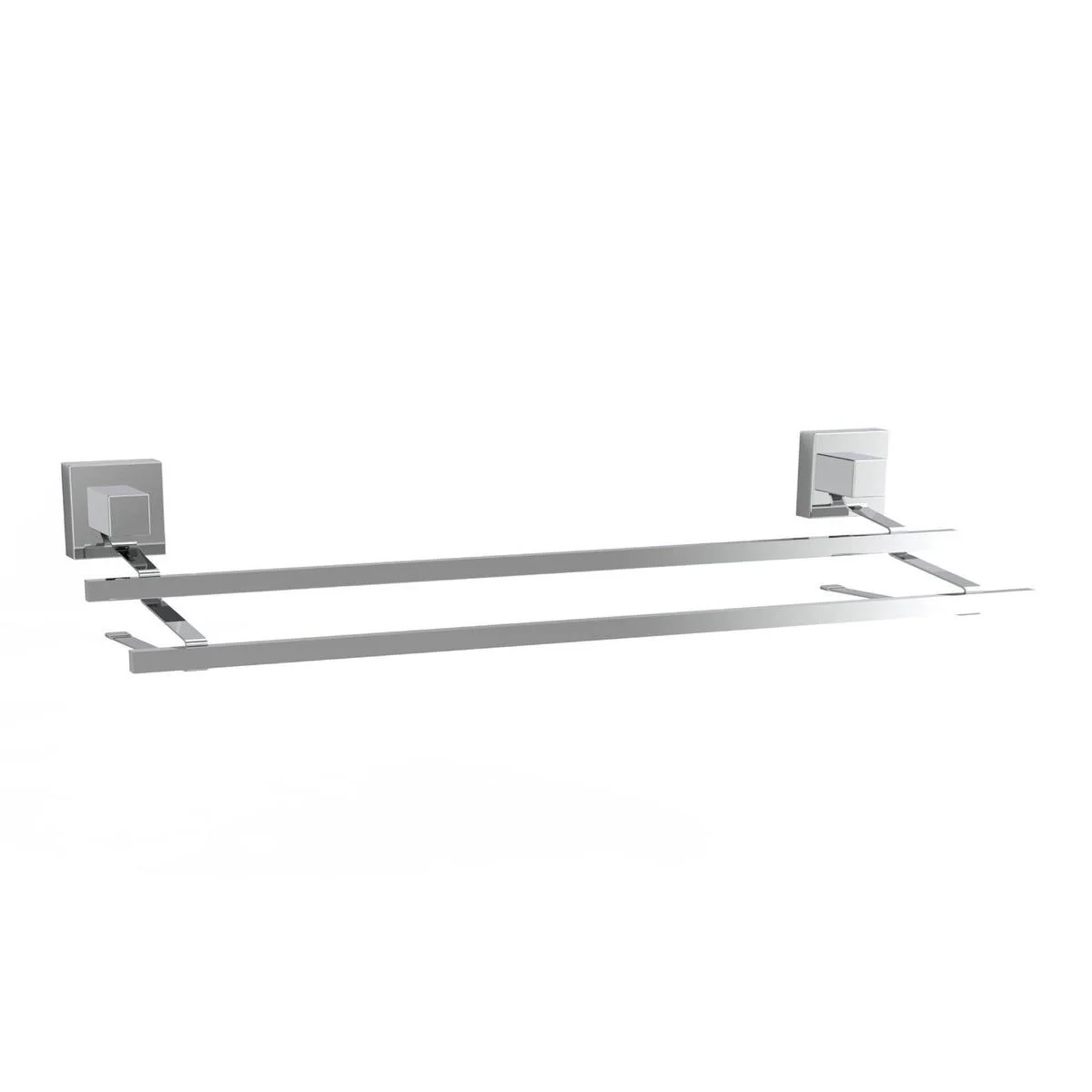 Fusion Loc Stainless Steel Double Towel Rail 60cm - Chrome - 26kg Capacity