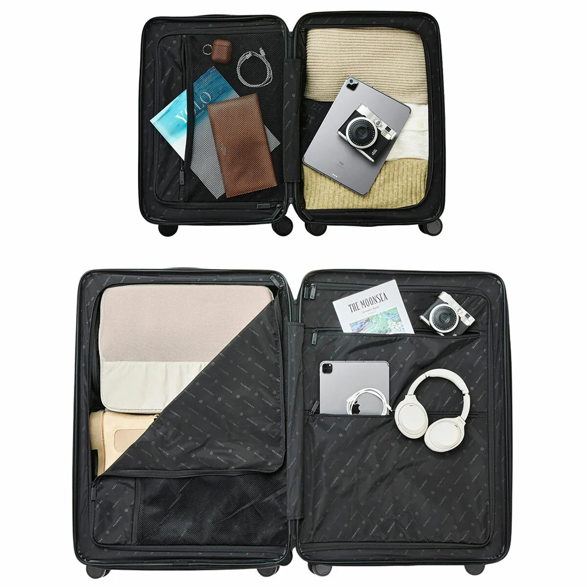 Globite Durable 2-Piece Luggage Set with 4 Packing Cubes Black Polycarbonate - Image 4
