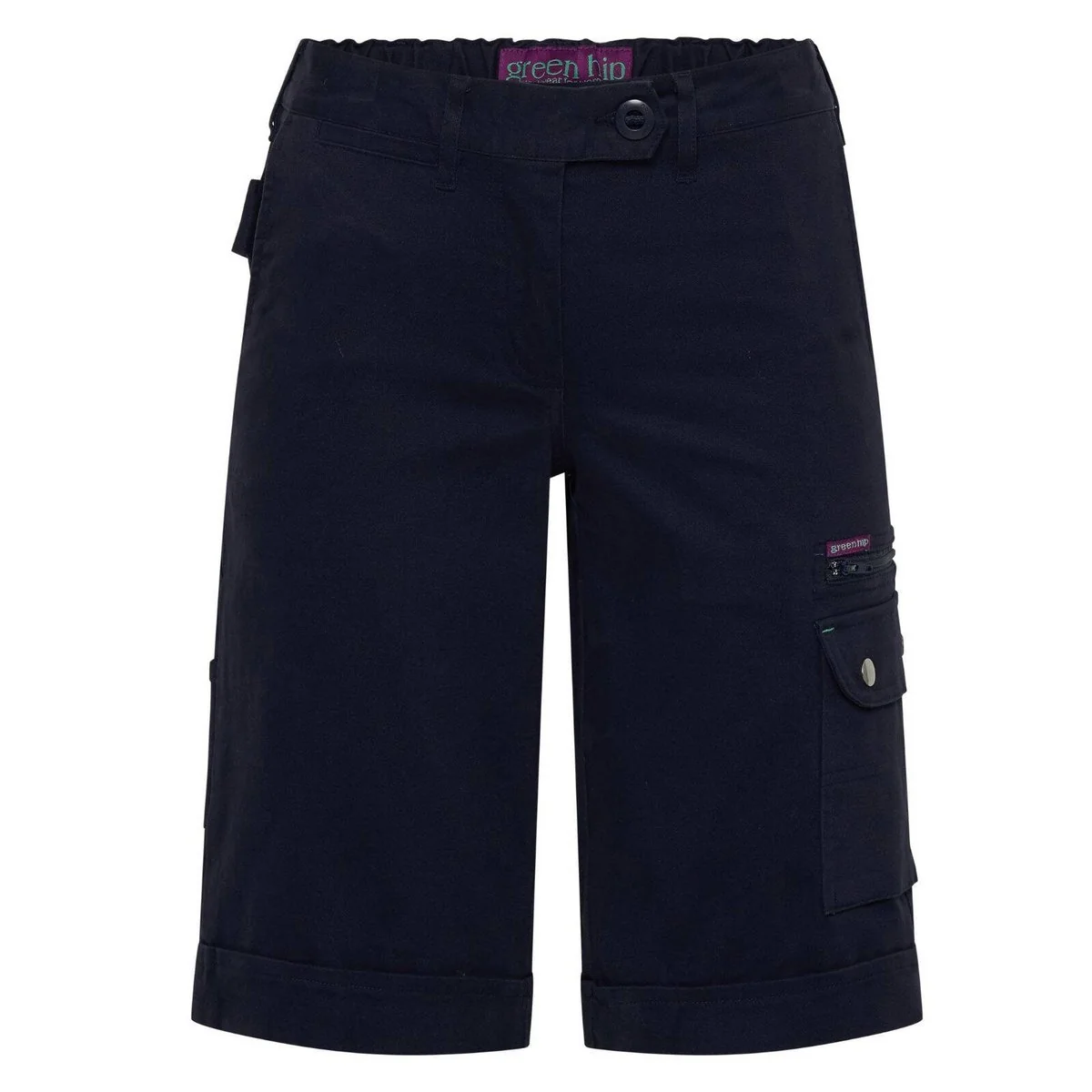 Green Hip Give Cargo Shorts - Black - Size 18 - Multiple Pockets - Relaxed Fit