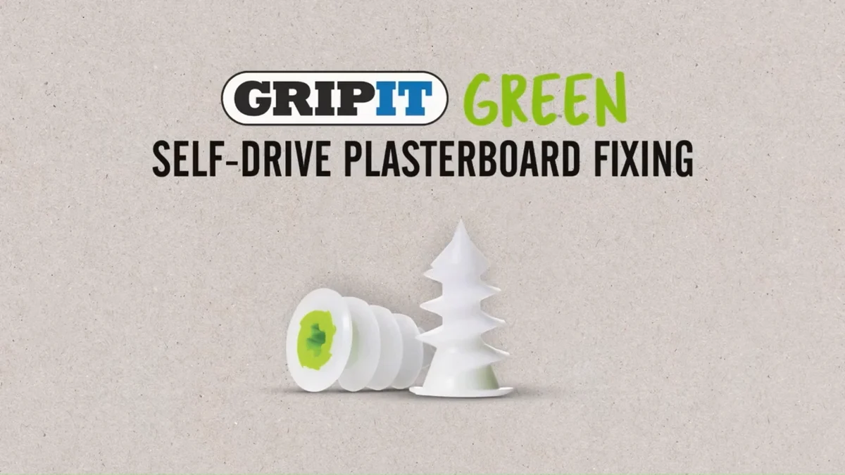 Gripit Green Self Drive Plasterboard Fixing 10 Pack - Holds 20kg - 101mm x 150mm x 15mm - Image 5