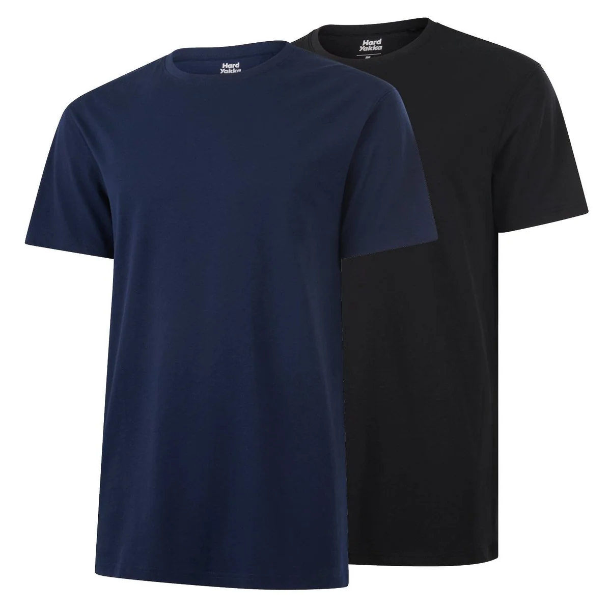 Hard Yakka Core Tee Bundle 2 Pack Size L - Black Navy - 100% Australian Cotton
