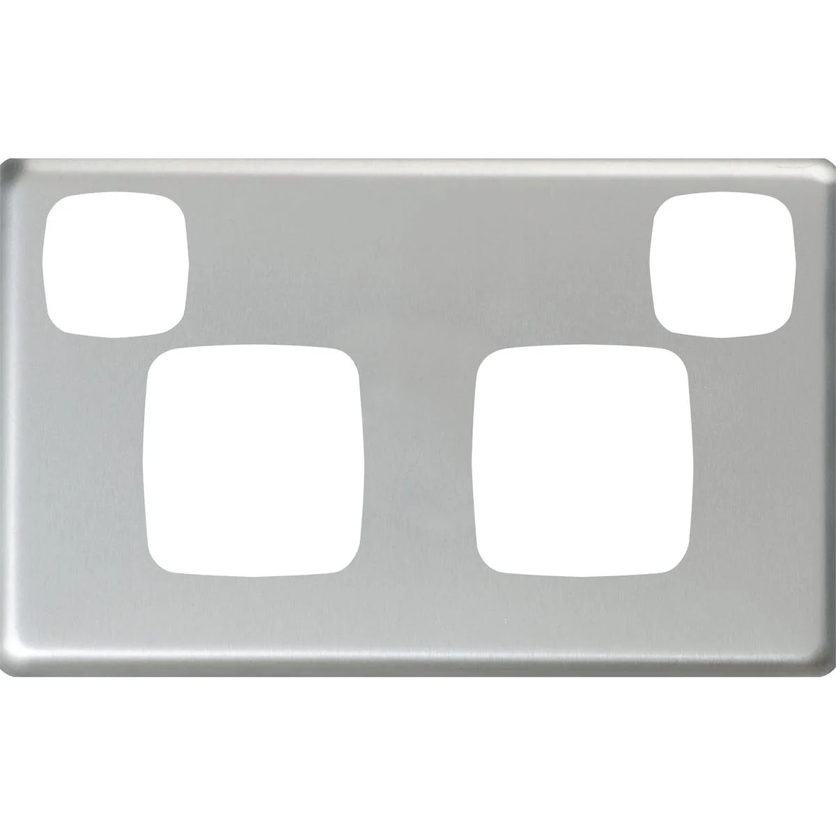 HPM Excel Double Powerpoint Coverplate - Matt Silver - 73mm x 117mm - Durable