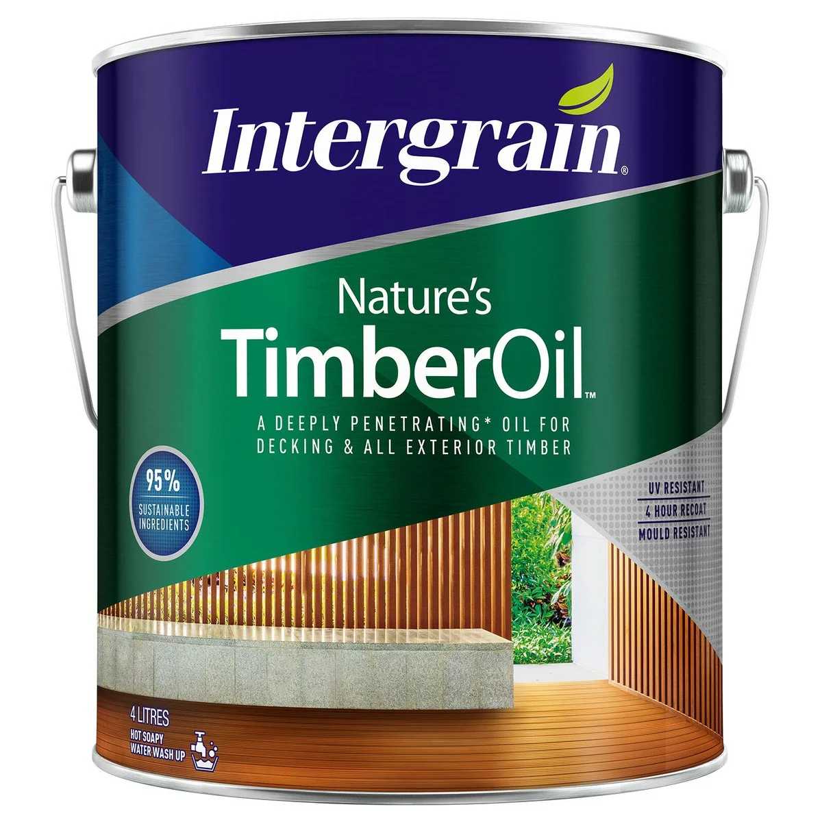 Intergrain 4L Merbau Nature S Timber Oil - UV Resistant - Fast Drying
