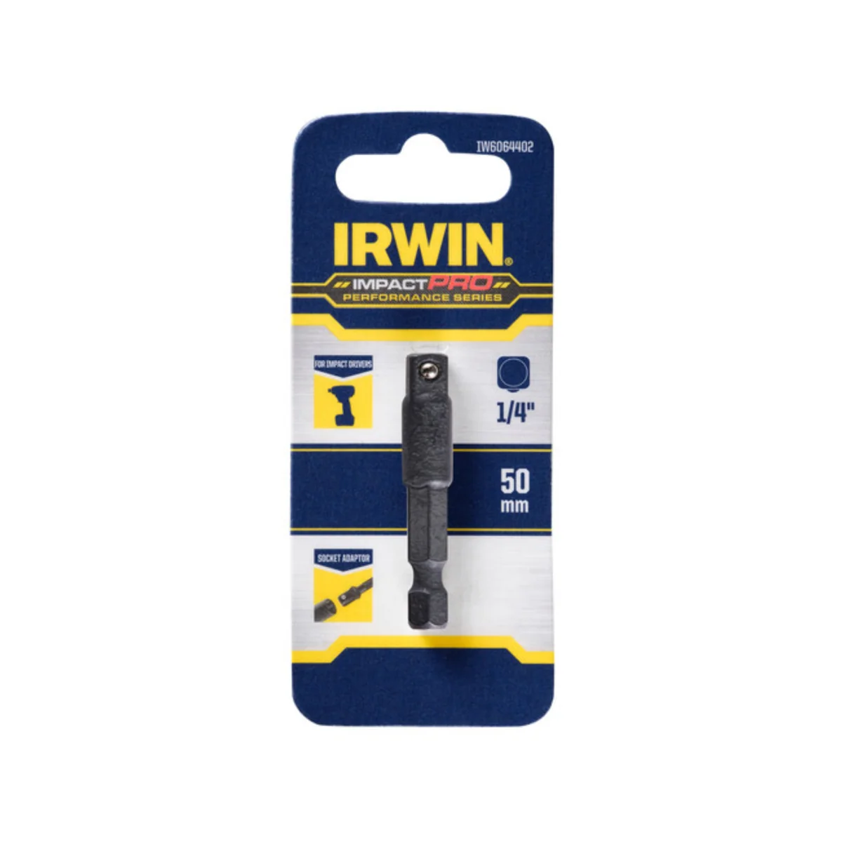 Irwin 50mm 1/4" Impact Pro Performance Socket Adaptor - High Torque Durability