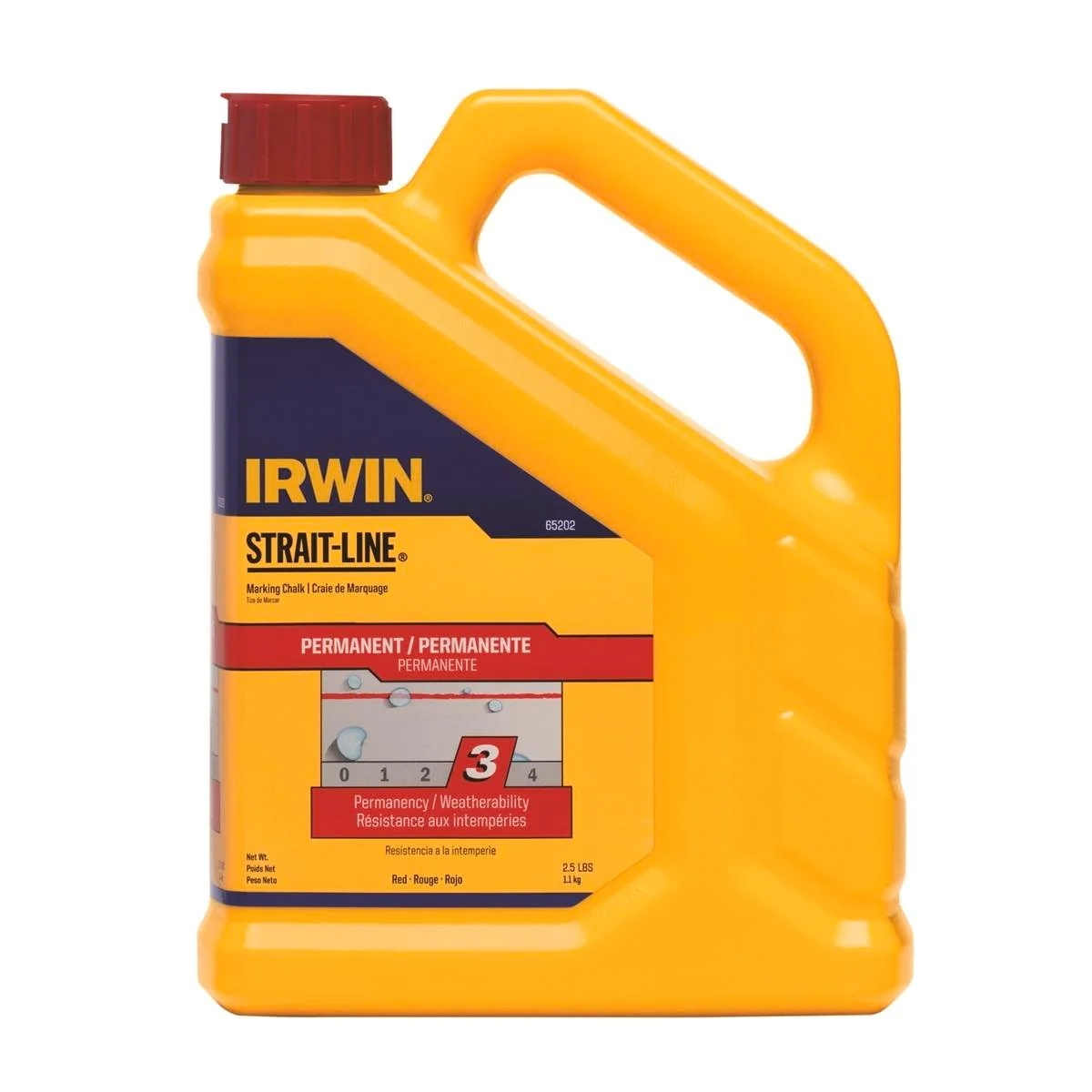 Irwin Chalk Powder - Red - 1.1kg - Plastic - Weather-Resistant Lines