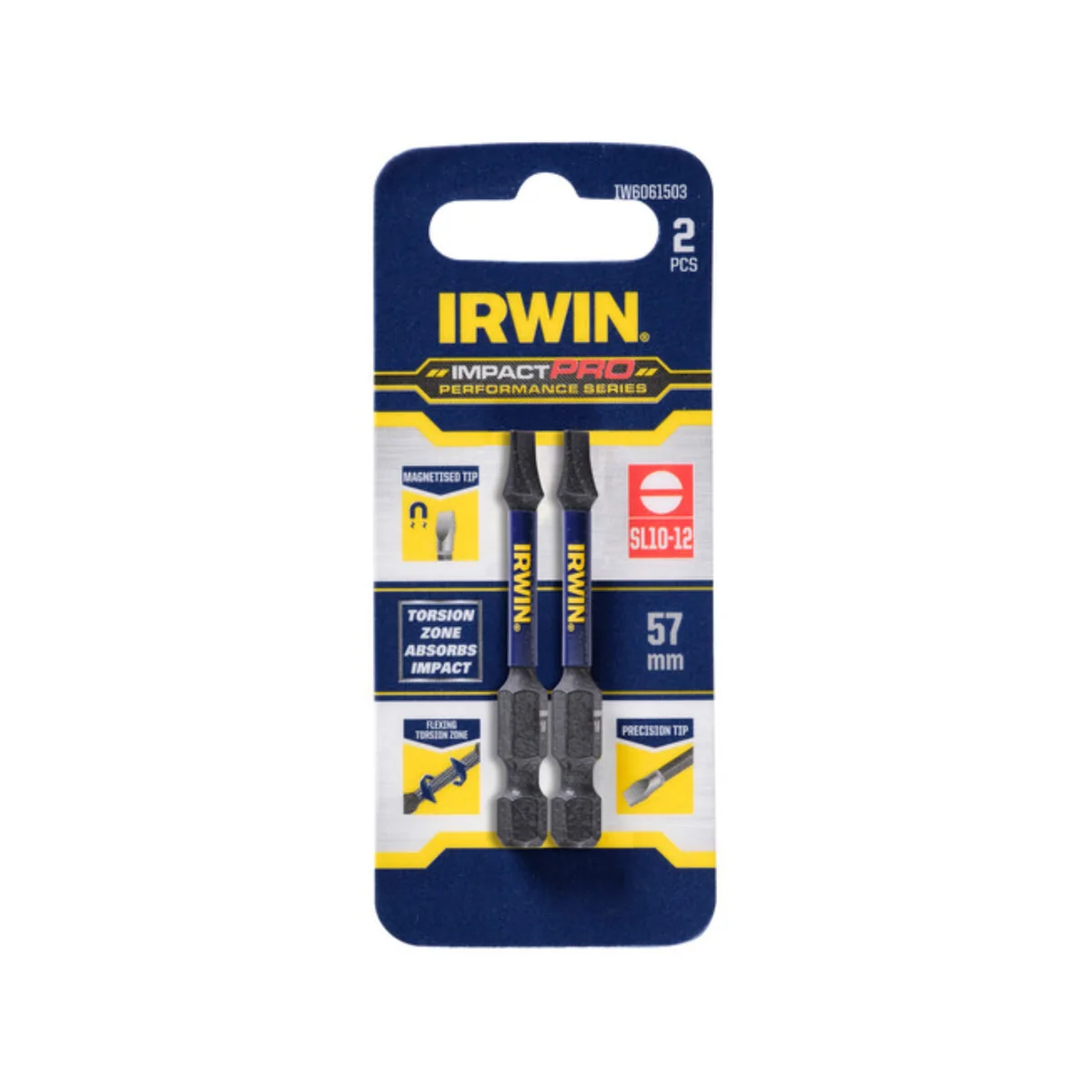 Irwin Impact Pro Performance - 57mm - 2 Pack - Magnetised Tips