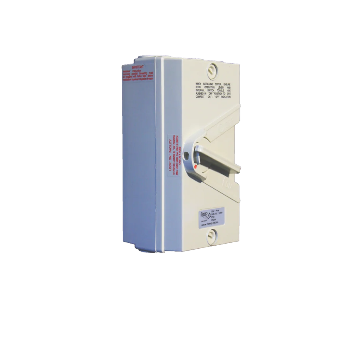 Itemp 20A 250V Weatherproof Single Pole Isolator - Beige - IP66 - 75mm x 150mm x 70mm - Image 2