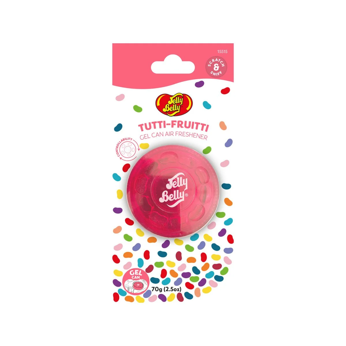 Jelly Belly Tutti Fruitti Air Freshener Gel Can 1 Pack - 88mm x 190mm - Multi-colour - Long-lasting Fruity Fragrance