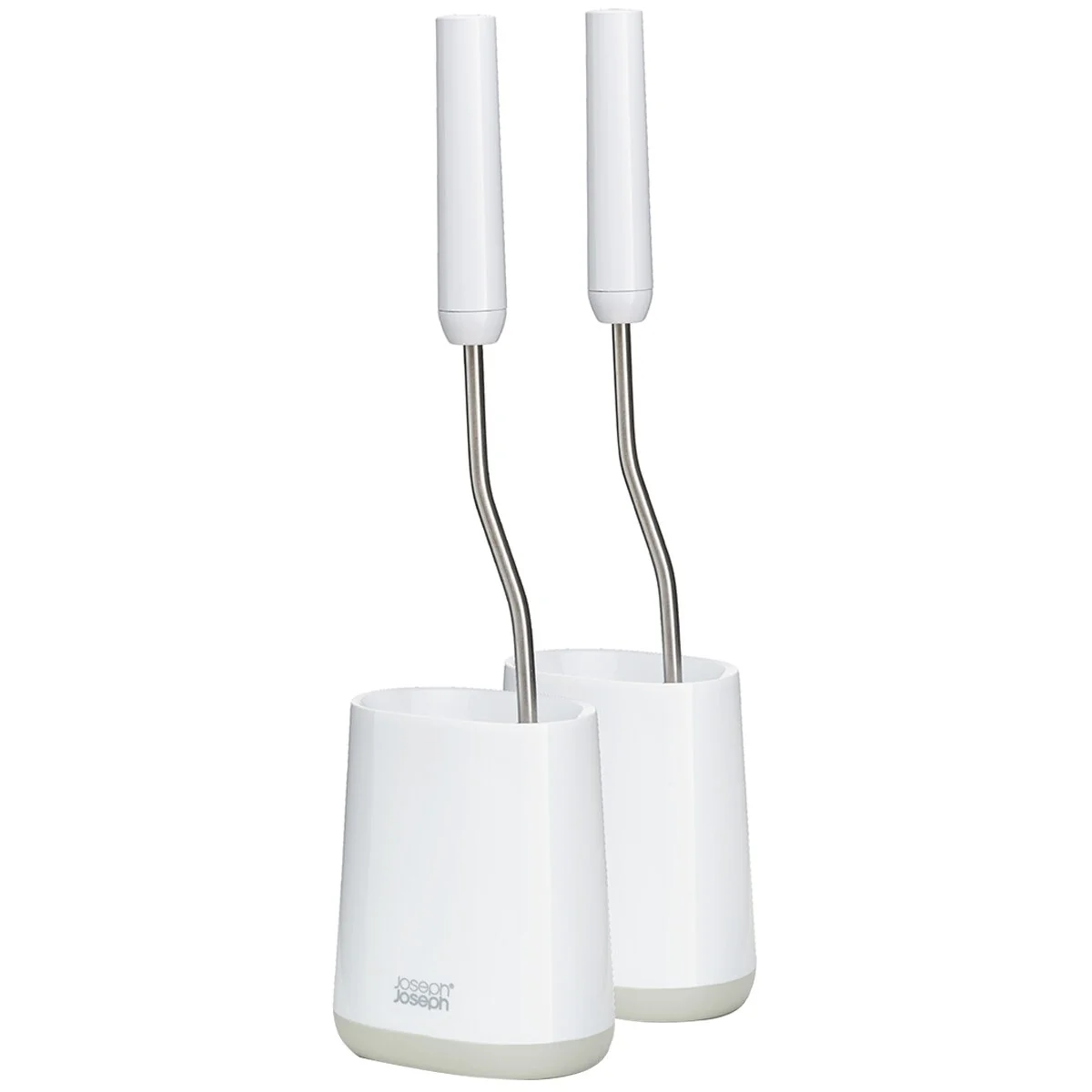 Joseph Joseph Flex Lite Toilet Brush 2 Pack White Grey Compact