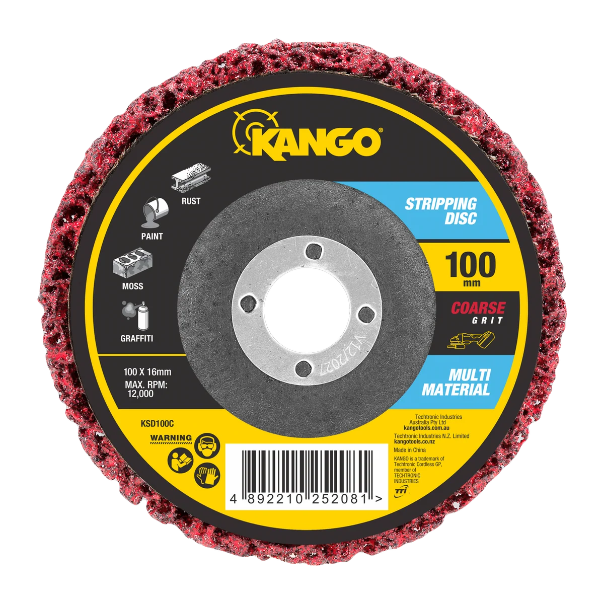 Kango 100mm Coarse Grit Stripping Disc - Rust & Paint Removal Tool