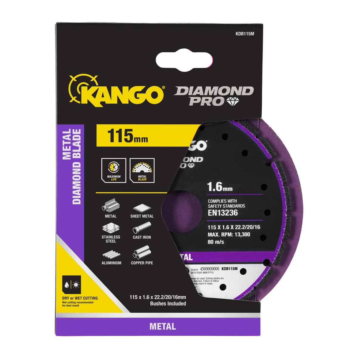 Kango 115mm Metal Diamond Blade - High Efficiency Cutting Tool - Durable