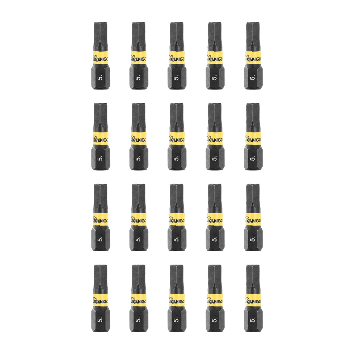 Kango 25mm HEX5 Impact Driver Insert Bits - 20 Pack - Durable & Magnetised - Image 2