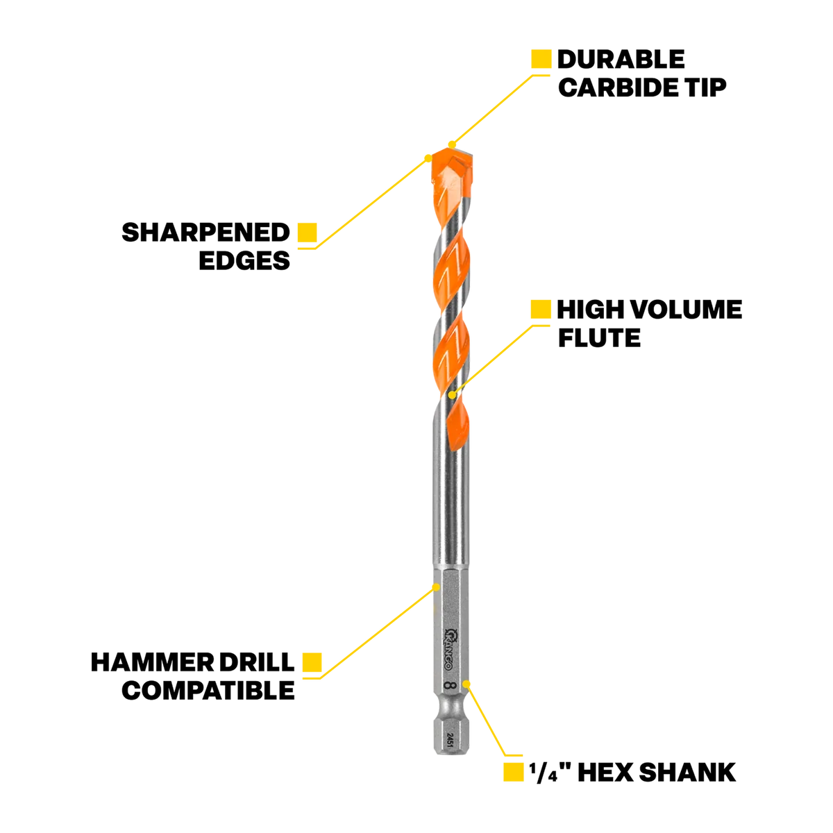 Kango 5.5mm x 100mm Masonry Drill Bit - Durable Carbide Tip - Precision Start - Image 2