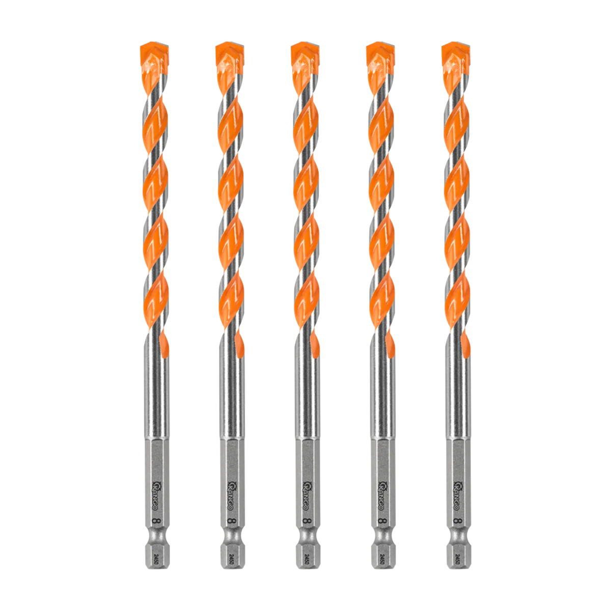 Kango Masonry Drill Bit 5 Pack - 8mm x 150mm - Durable Carbide Tip - Image 2