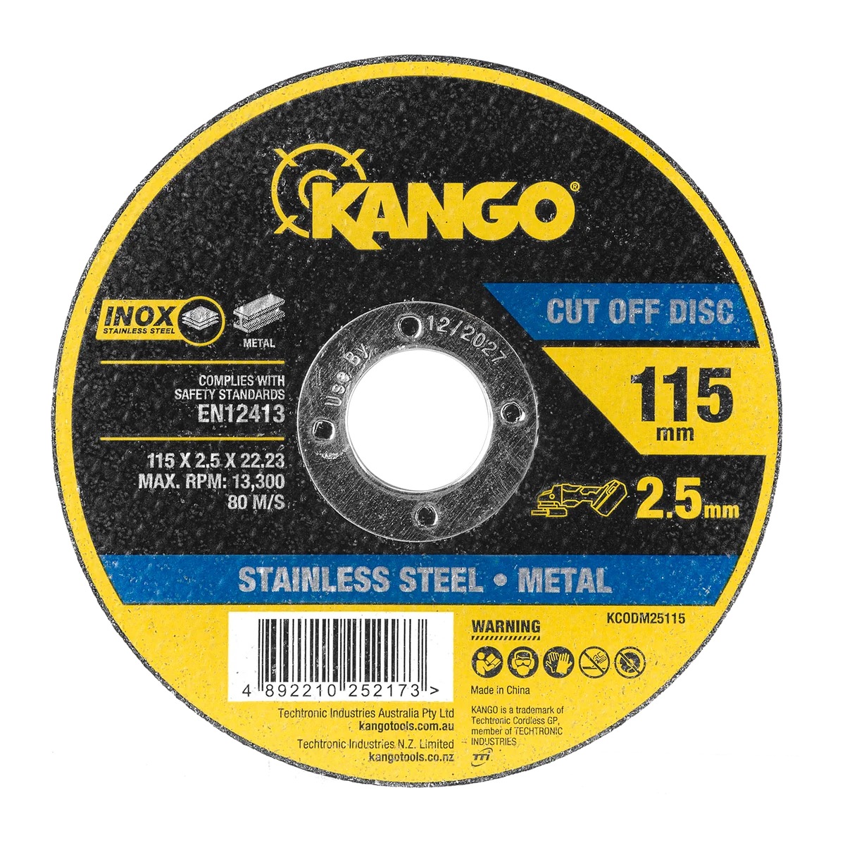 Kango Metal Cut Off Disc - 115mm x 2.5mm - Inox-Free - Steel & Stainless Steel Cutting