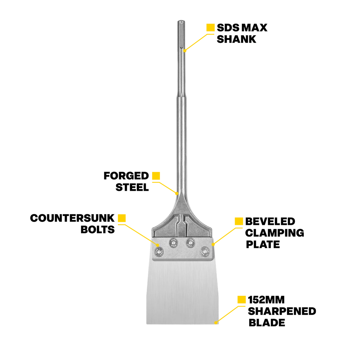 Kango SDS Max Scraping Chisel - 152mm x 635mm - Forged Steel - Durable - Image 2