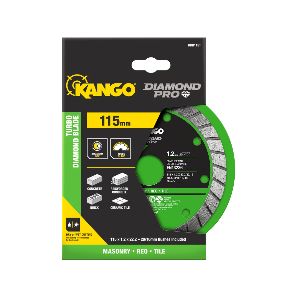 Kango Turbo Diamond Saw Blade - 115mm - Diamond - Fast Cutting