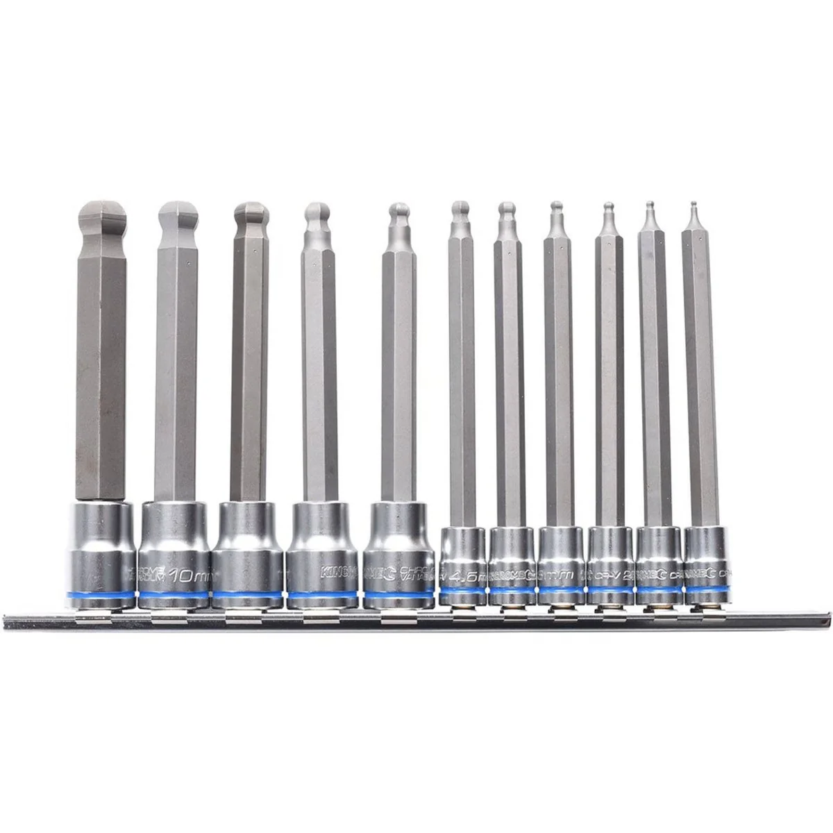 Kincrome 11 Piece Long Series Ball End Hex Socket Set - 1/4" & 3/8" Drive - Chrome Vanadium Steel