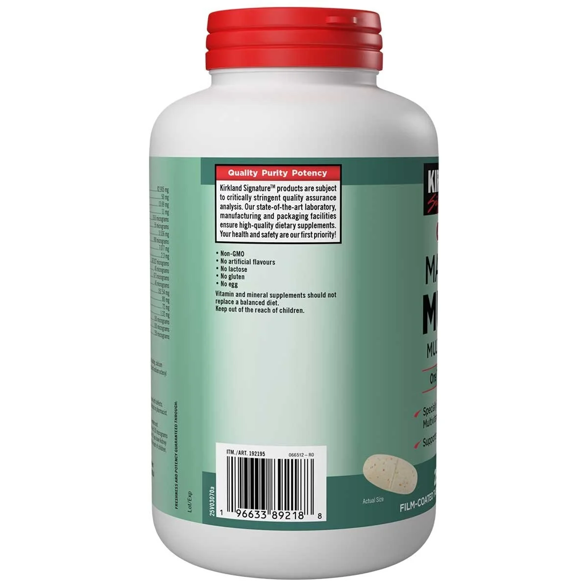 Kirkland Signature Adults 50+ Mature Multivitamin Daily 250 Tablets - Image 2