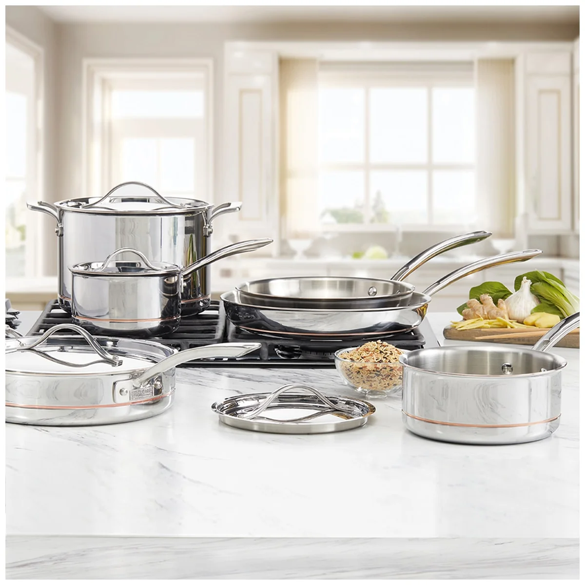 Kirkland Signature Stainless Steel 10 Piece Cookware Set Durable BG-31120-MM - Image 4