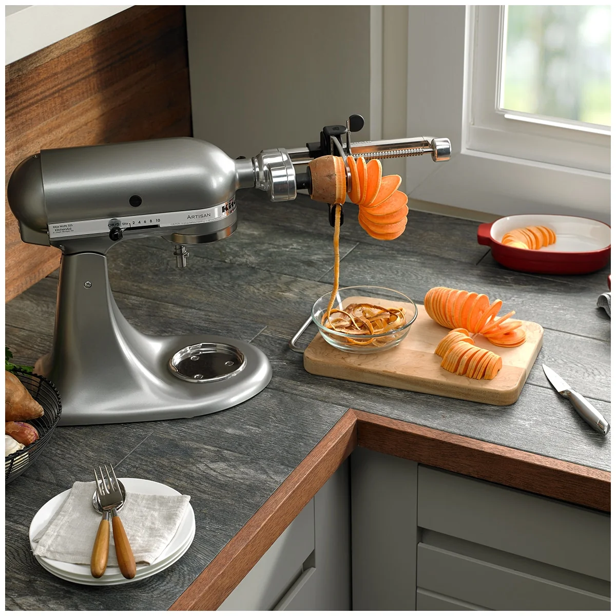 KitchenAid 7-Blade Spiraliser Plus Peel Core Slice Attachment 5KSM2APC Black - Image 28