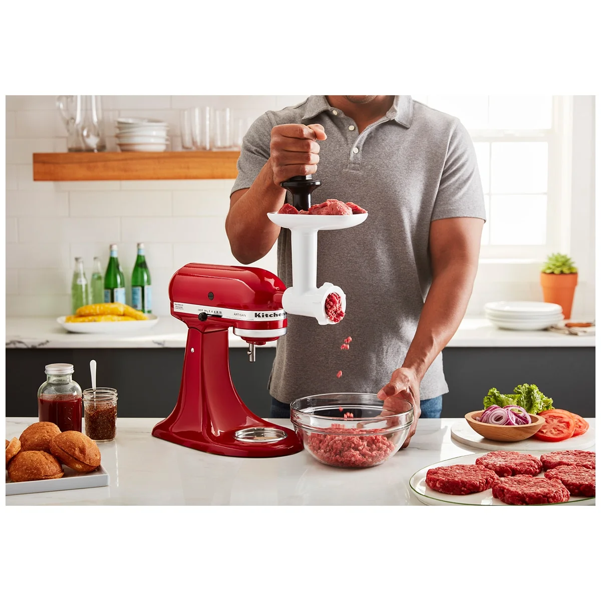 KitchenAid Food Grinder Attachment 5KSMFGAA White Stainless Steel Plates - Image 11