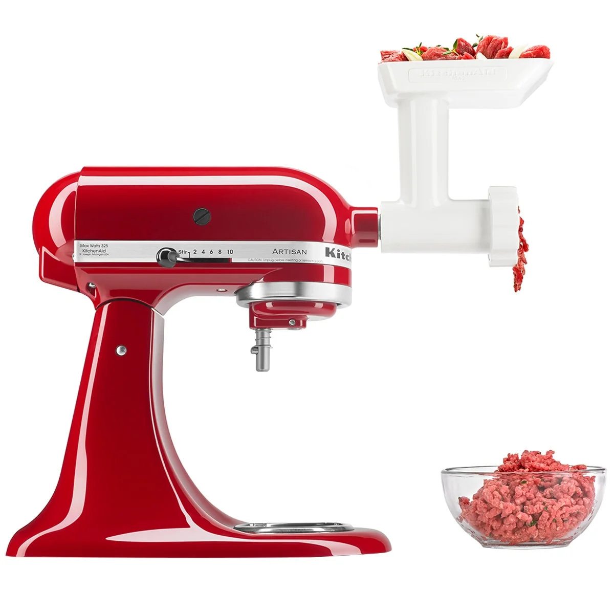 KitchenAid Food Grinder Attachment 5KSMFGAA White Stainless Steel Plates - Image 5