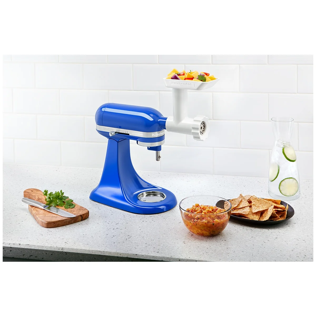 KitchenAid Food Grinder Attachment 5KSMFGAA White Stainless Steel Plates - Image 6