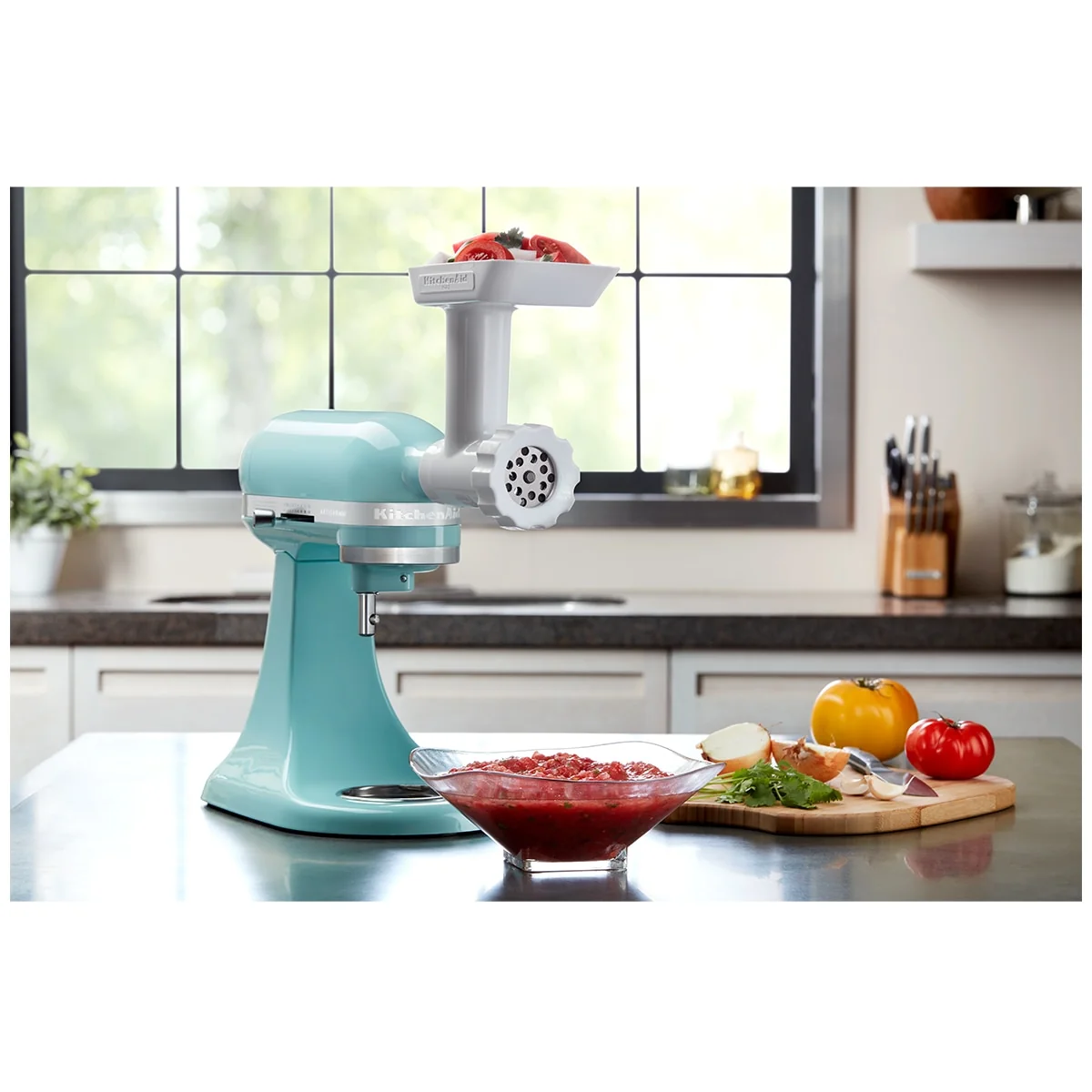 KitchenAid Food Grinder Attachment 5KSMFGAA White Stainless Steel Plates - Image 7