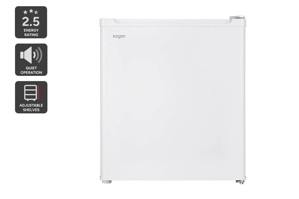 Kogan 46L Bar Fridge White Compact Quiet Personal Mini Fridge