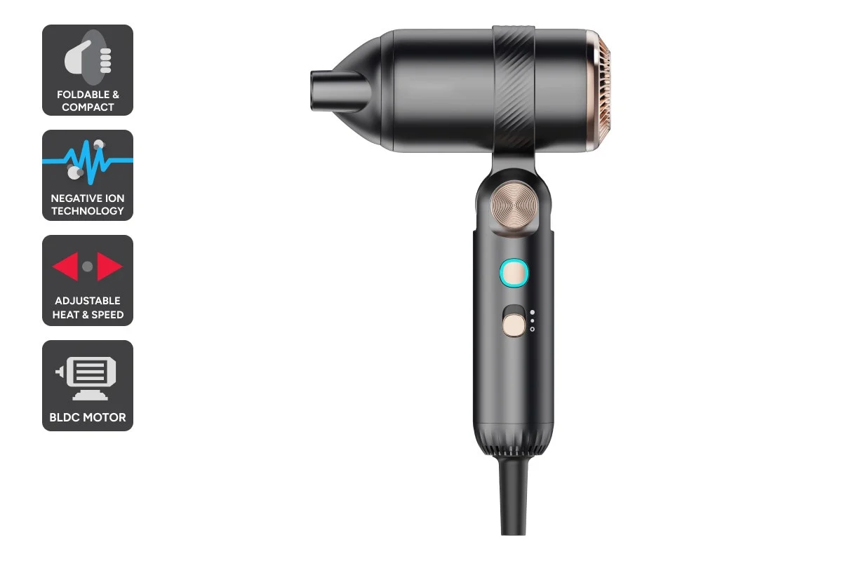 Kogan Compact Foldable Travel Hair Dryer Ionic Diffuser