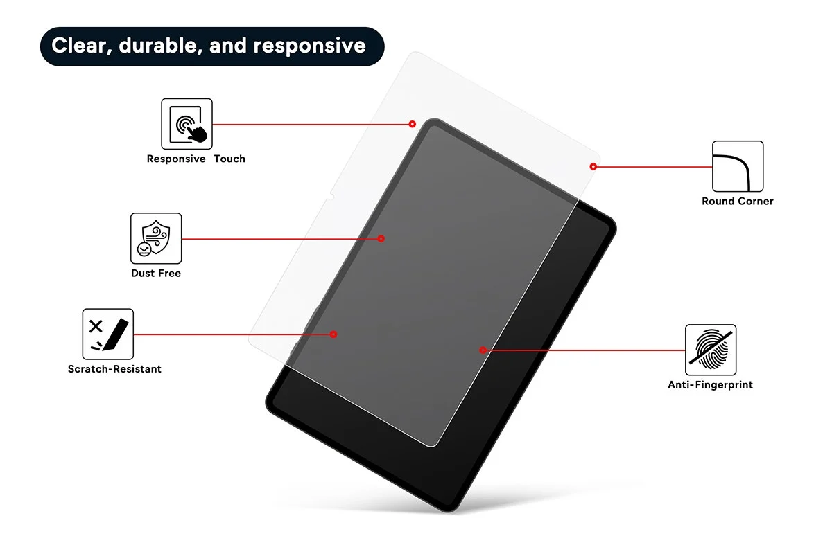 Kogan Glass Screen Protector for Samsung Galaxy Tab 11 Inch 2 Pack - Image 4
