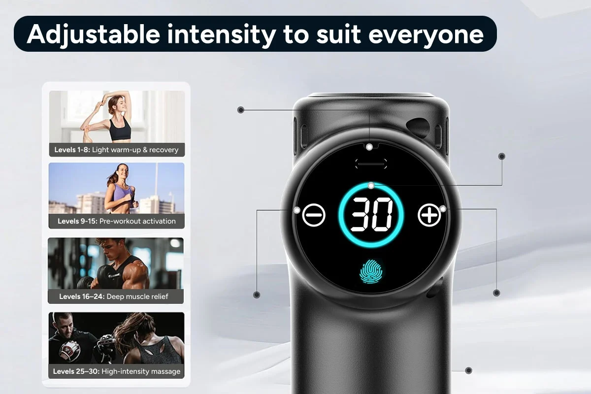 Kogan Mini Handheld Massage Gun 30 Speed Cordless Muscle Massager - Image 5
