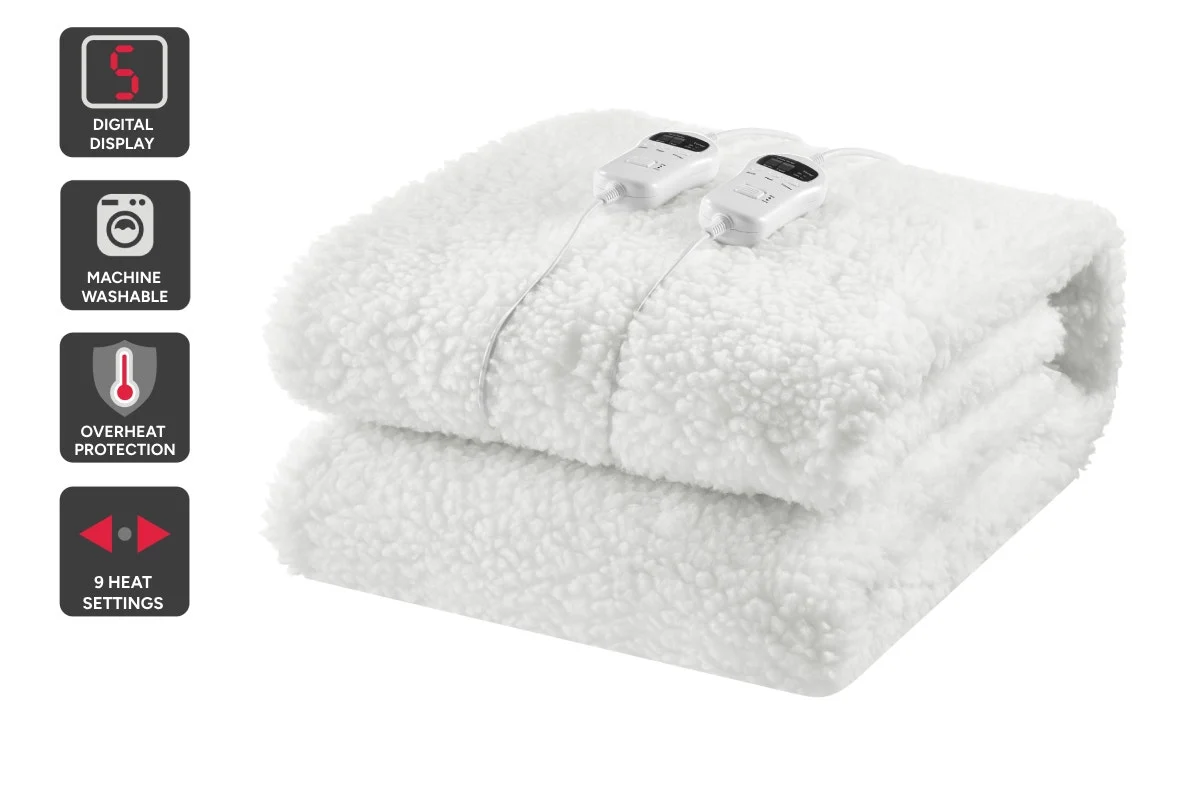 Kogan Multi Zone Sherpa Fitted Electric Blanket King 4 Zone