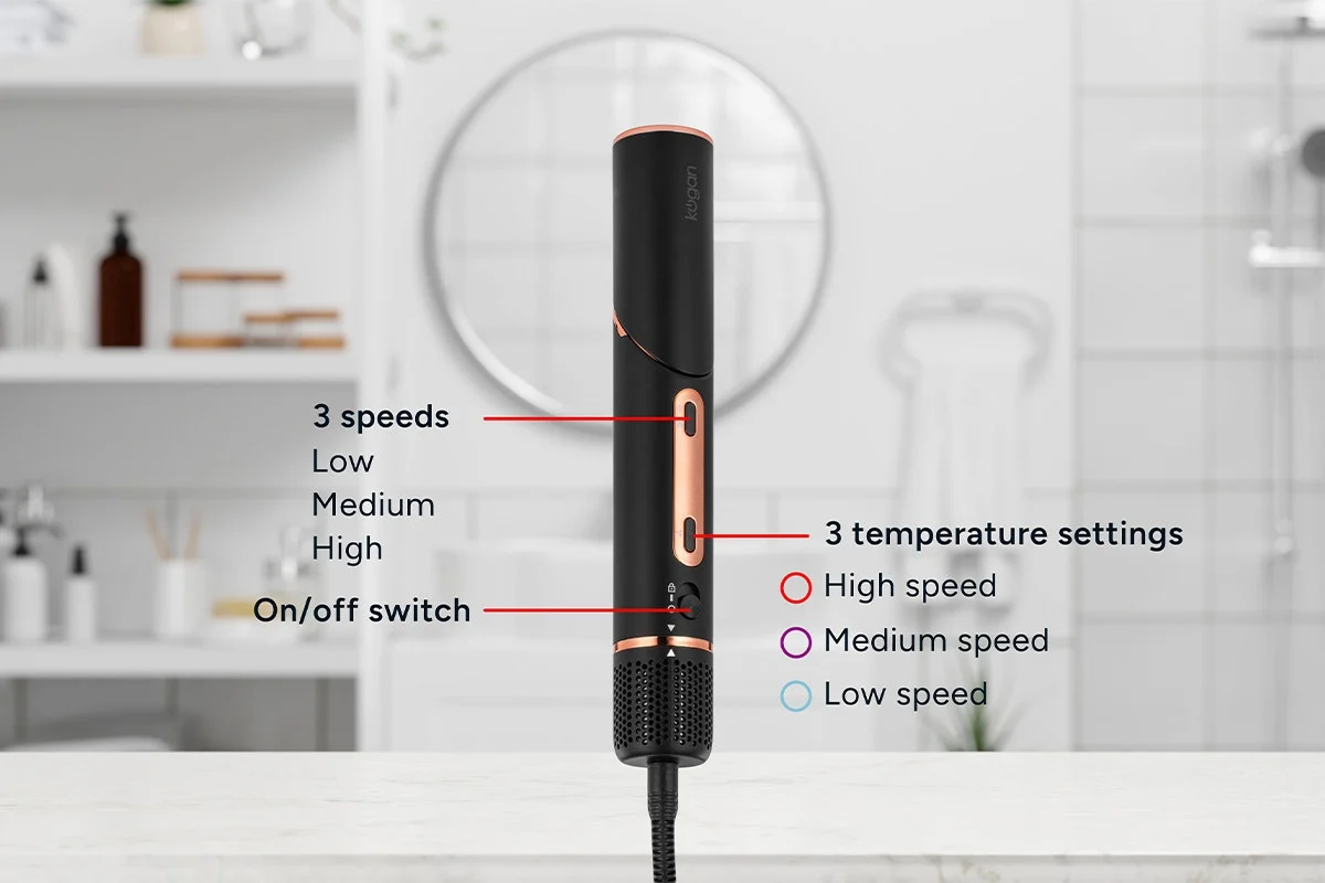 Kogan SalonPro 7 in 1 Hair Styler Black BLDC Auto Curling Set - Image 9