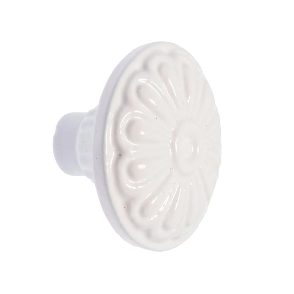 Lane White Round Flow Knob - 37.09mm - Matte White - Iron - 1 Pack