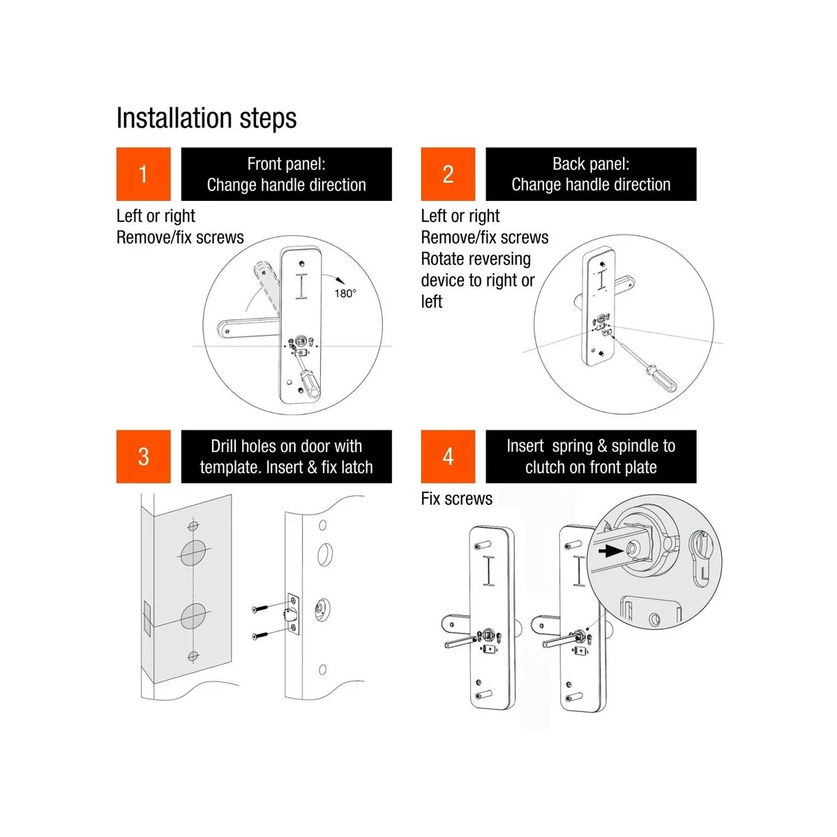 Lemaar Black Rectangle Latch Smart Lock - 5 Entry Functions - 67mm x 270mm - Image 3