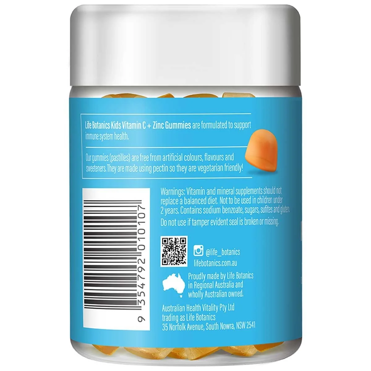 Life Botanics Kids Vitamin C and Zinc Gummies 90 Pack Immune Support - Image 2