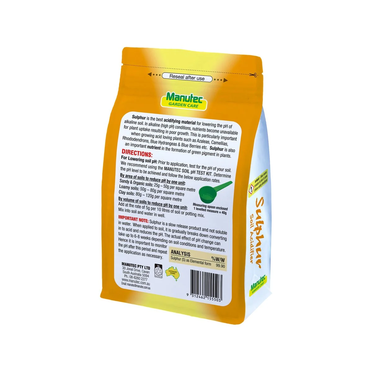 Manutec Sulphur - 1.5kg - Fine Granules - Soil Acidifier - Image 2