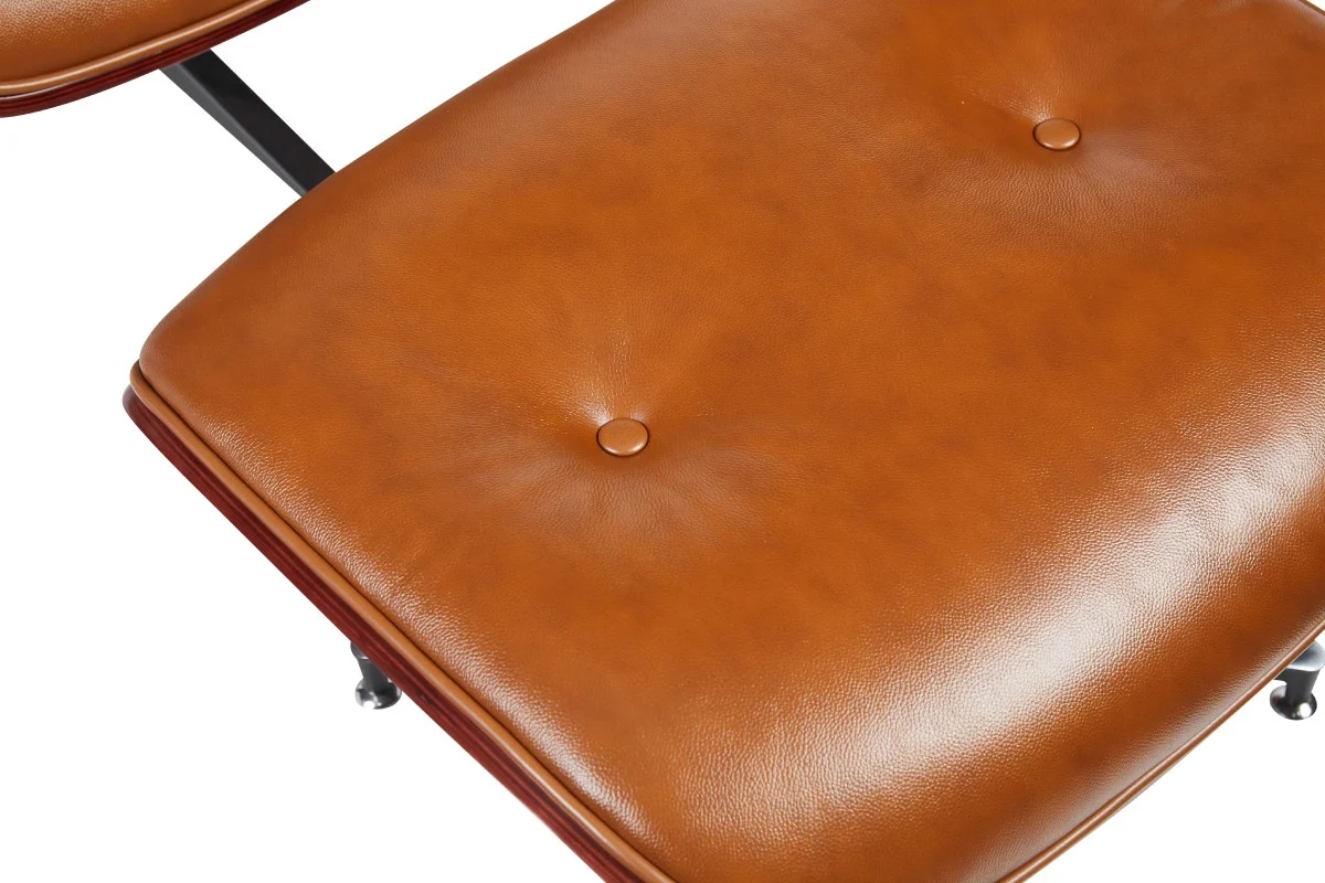 Matt Blatt Eames Premium Replica Lounge Chair & Ottoman Tan Rosewood - Image 18