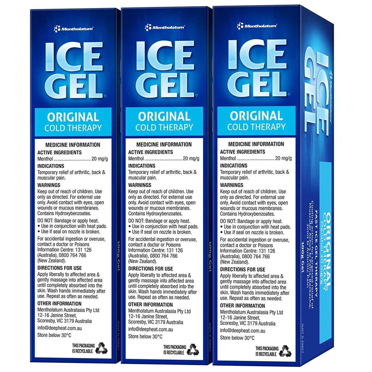 Mentholatum Ice Gel Cooling Muscle & Joint Pain Relief 3 x 100g - Image 4