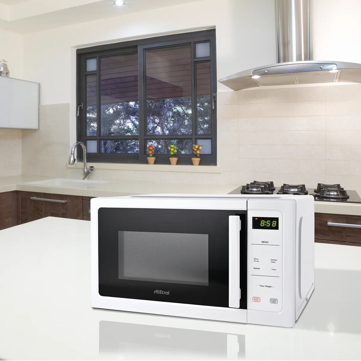 Mistral 25L Digital Microwave - 850W - White - 60-Minute Timer - Child Lock - Image 3