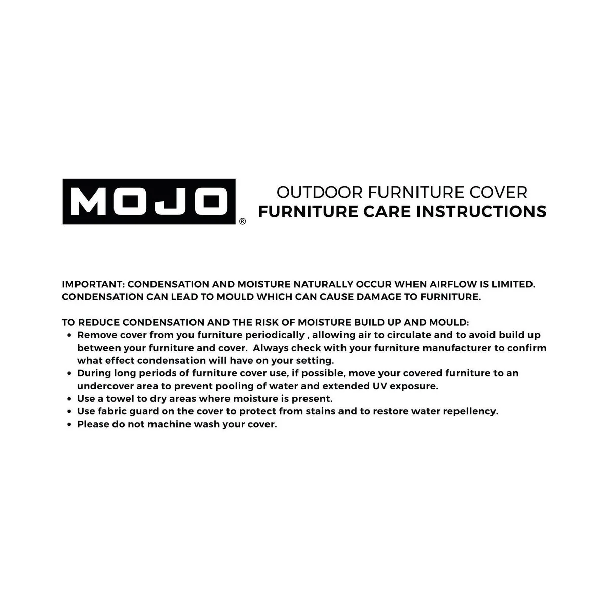 Mojo Ultimate Outdoor Furniture Cover Market Umbrella - 390mm x 1750mm - UV Resistant - Water Repellent - Image 2